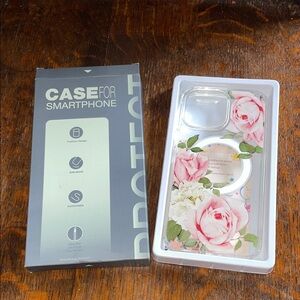 Floral rose clear smartphone case for iPhone 14 Pro Max